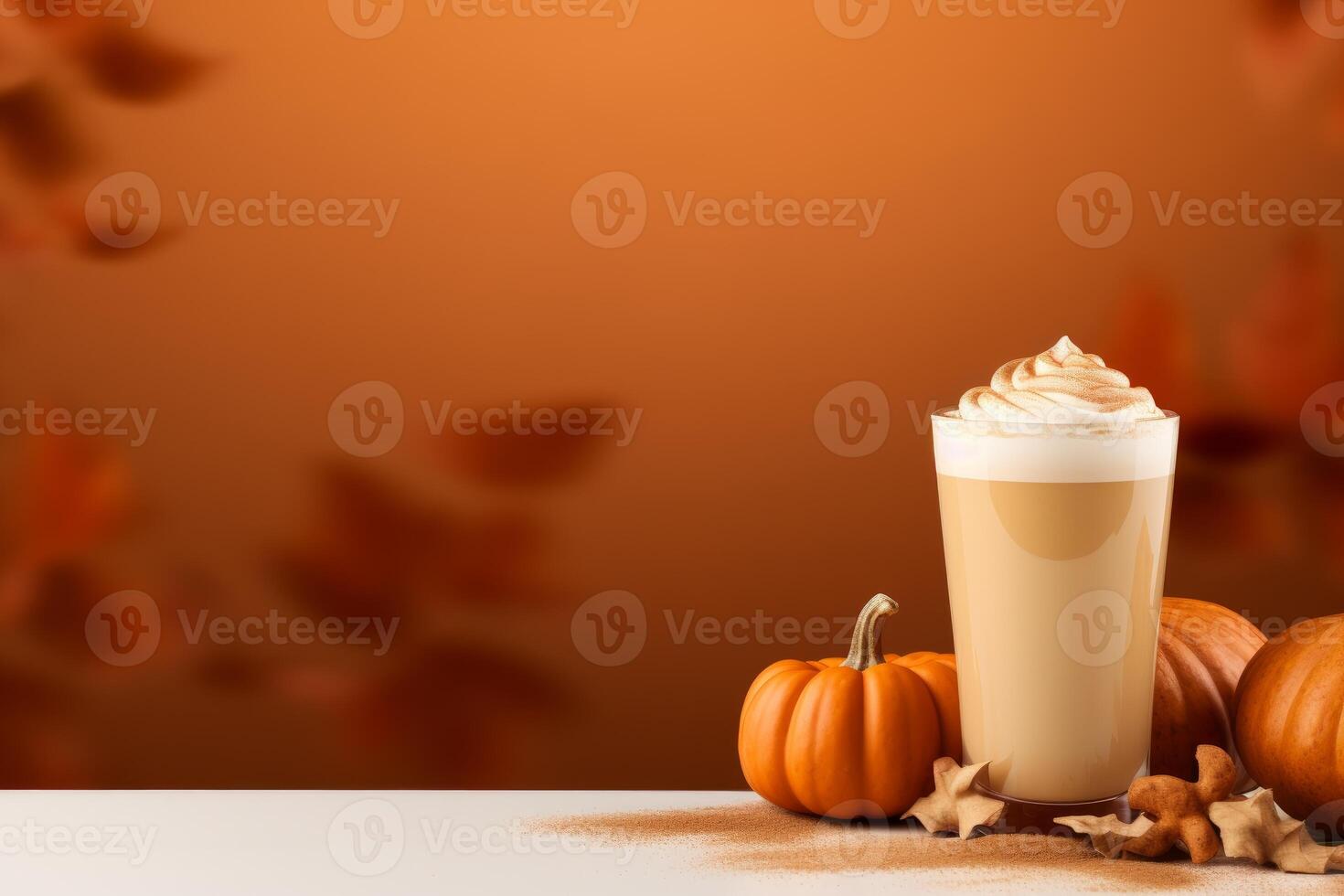 AI generated Indulgent Pumpkin spice latte drink. Generate Ai photo