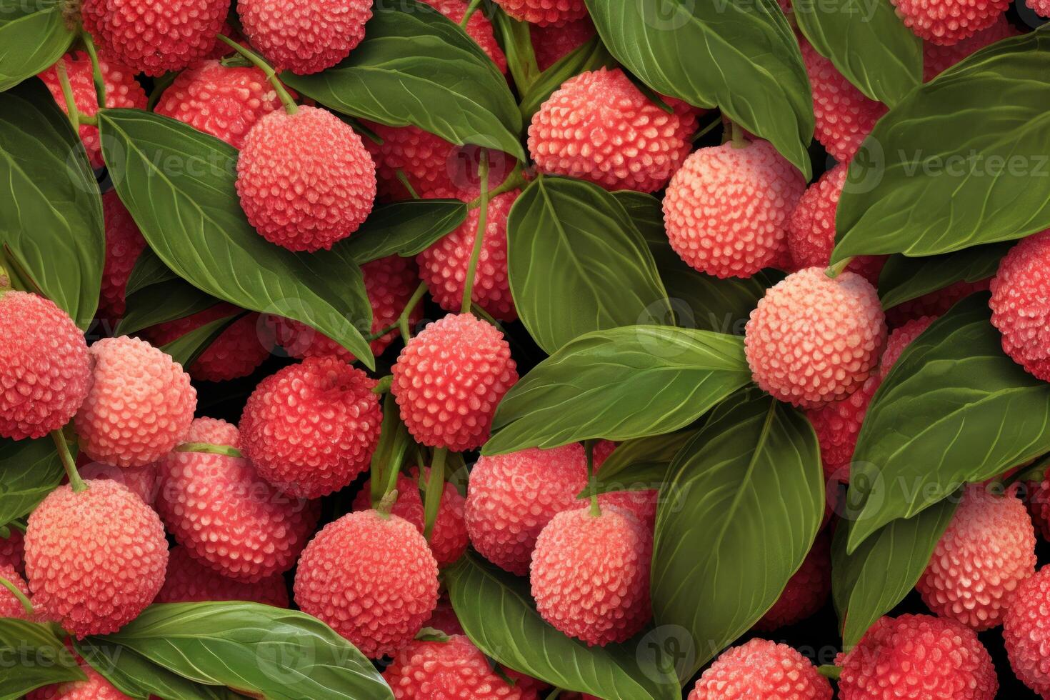 AI generated Exotic Lychee fruit background. Generate Ai photo