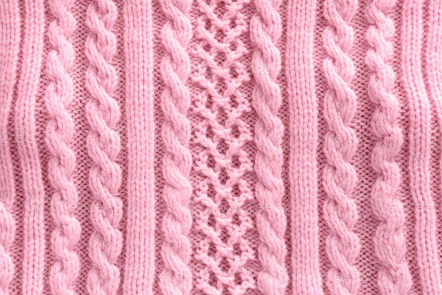 AI generated Soft Pattern pink sweater fiber. Generate Ai photo