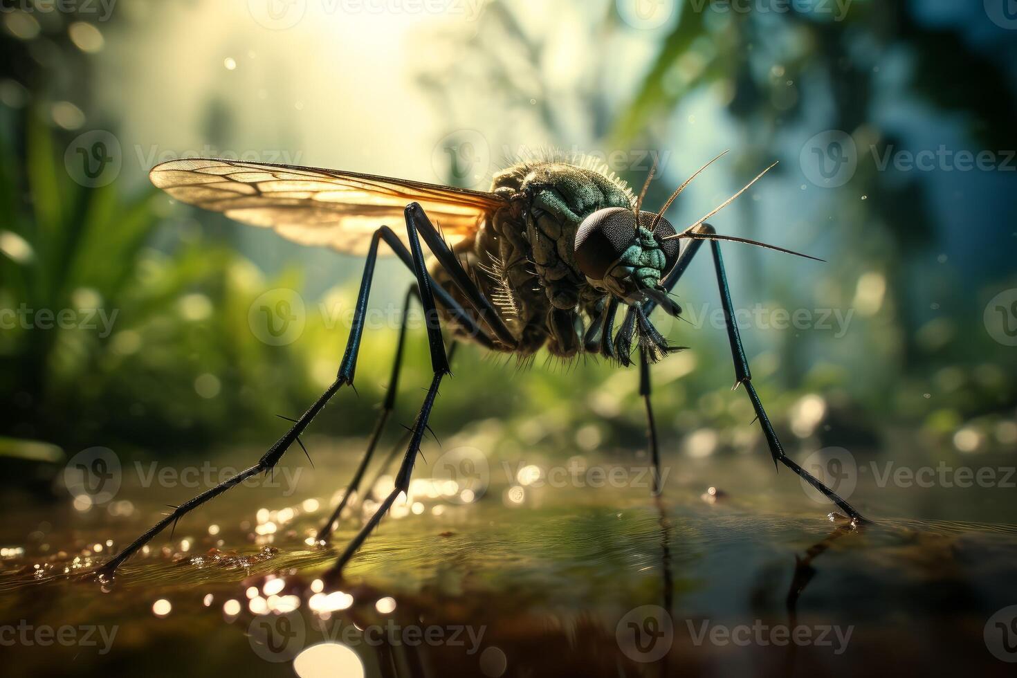 AI generated Irritating Mosquito macro. Generate Ai photo