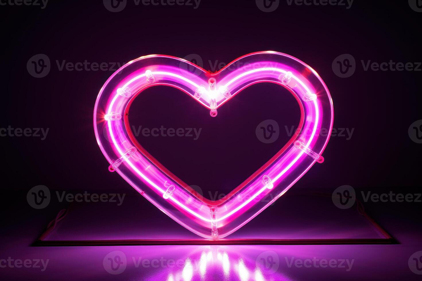 AI generated Eye-catching Neon heart shaped. Generate Ai photo