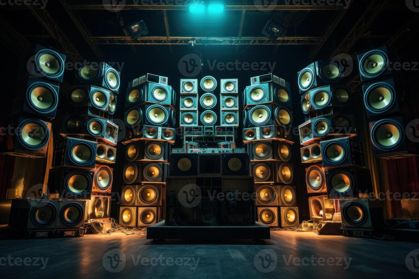 AI generated High-quality Professional sound system. Generate Ai photo