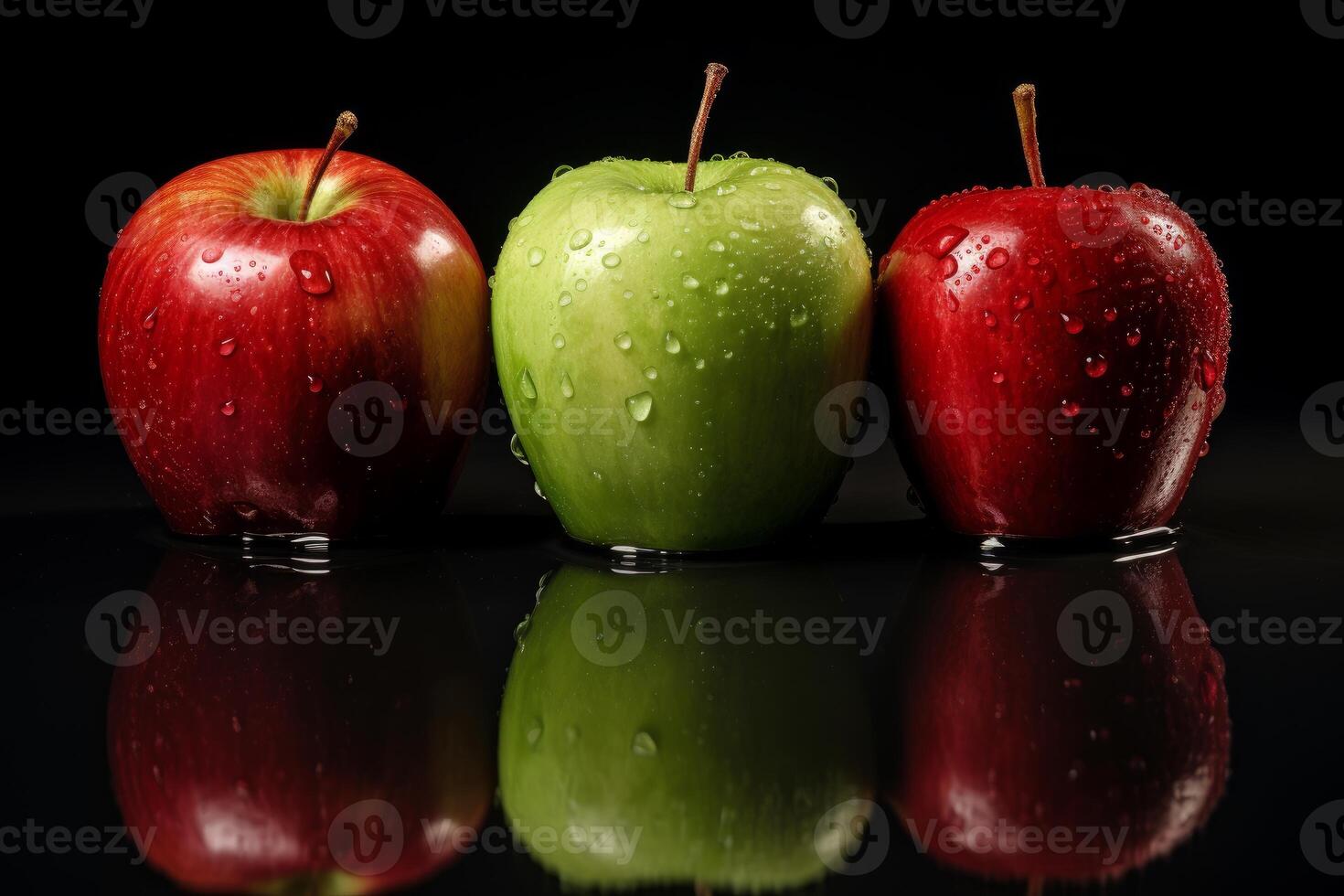 AI generated Tangy Red green apples dessert. Generate Ai photo