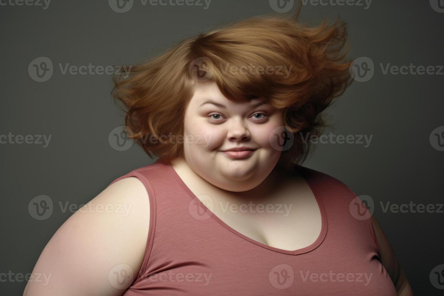 AI generated Jovial positive obese woman. Generate Ai photo