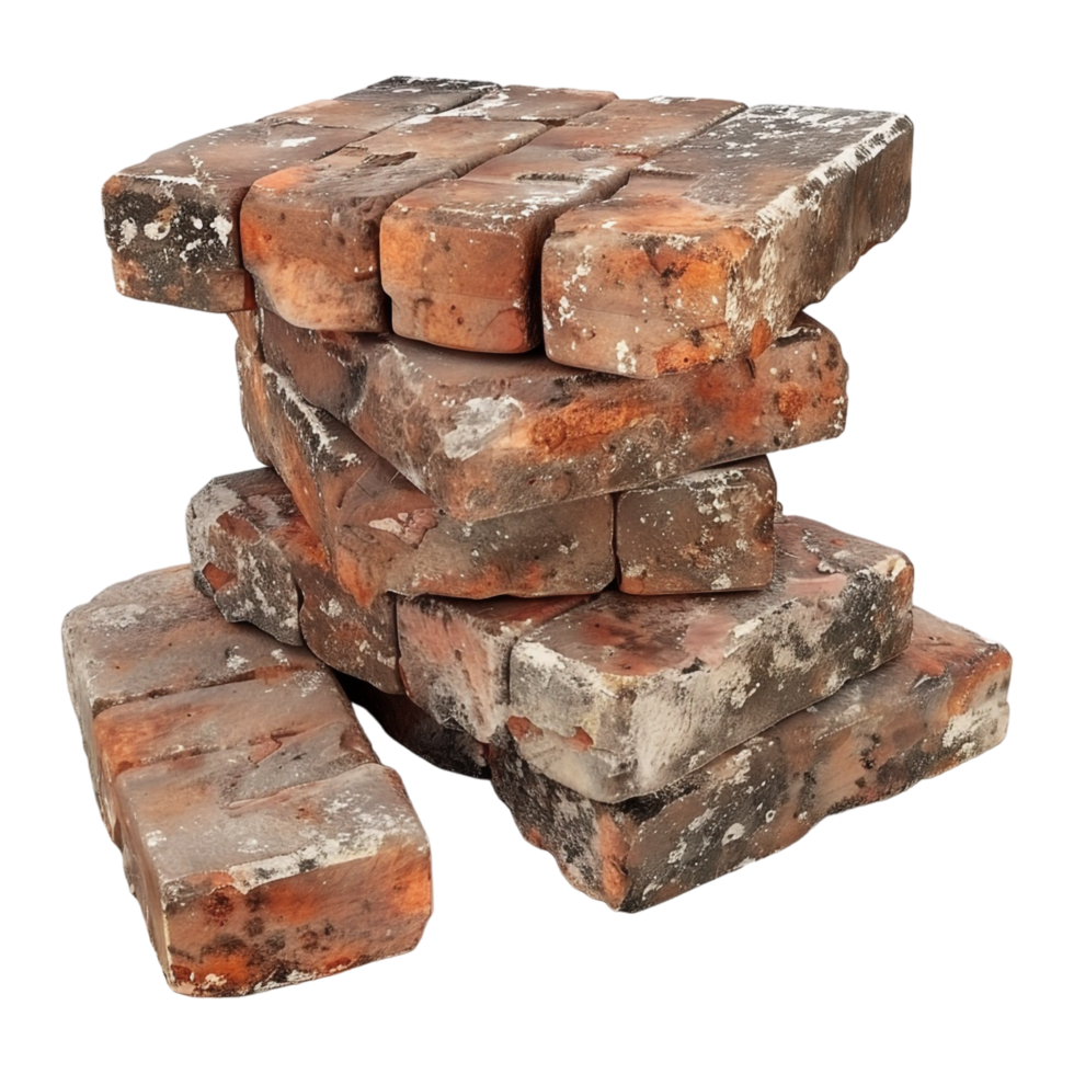 AI generated 3D Rendering of a Old Bricks on Transparent Background - Ai Generated png