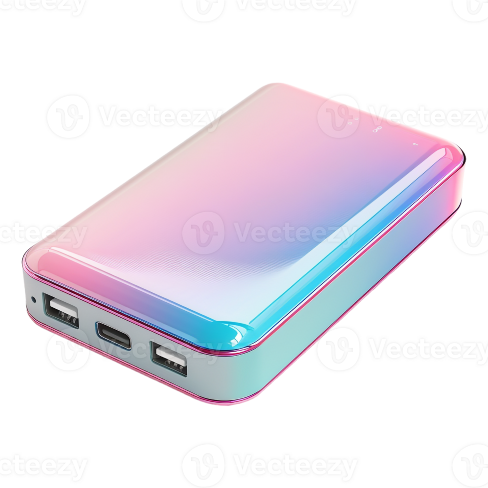 AI generated 3D Rendering of a Colorful Power bank on Transparent Background - Ai Generated png