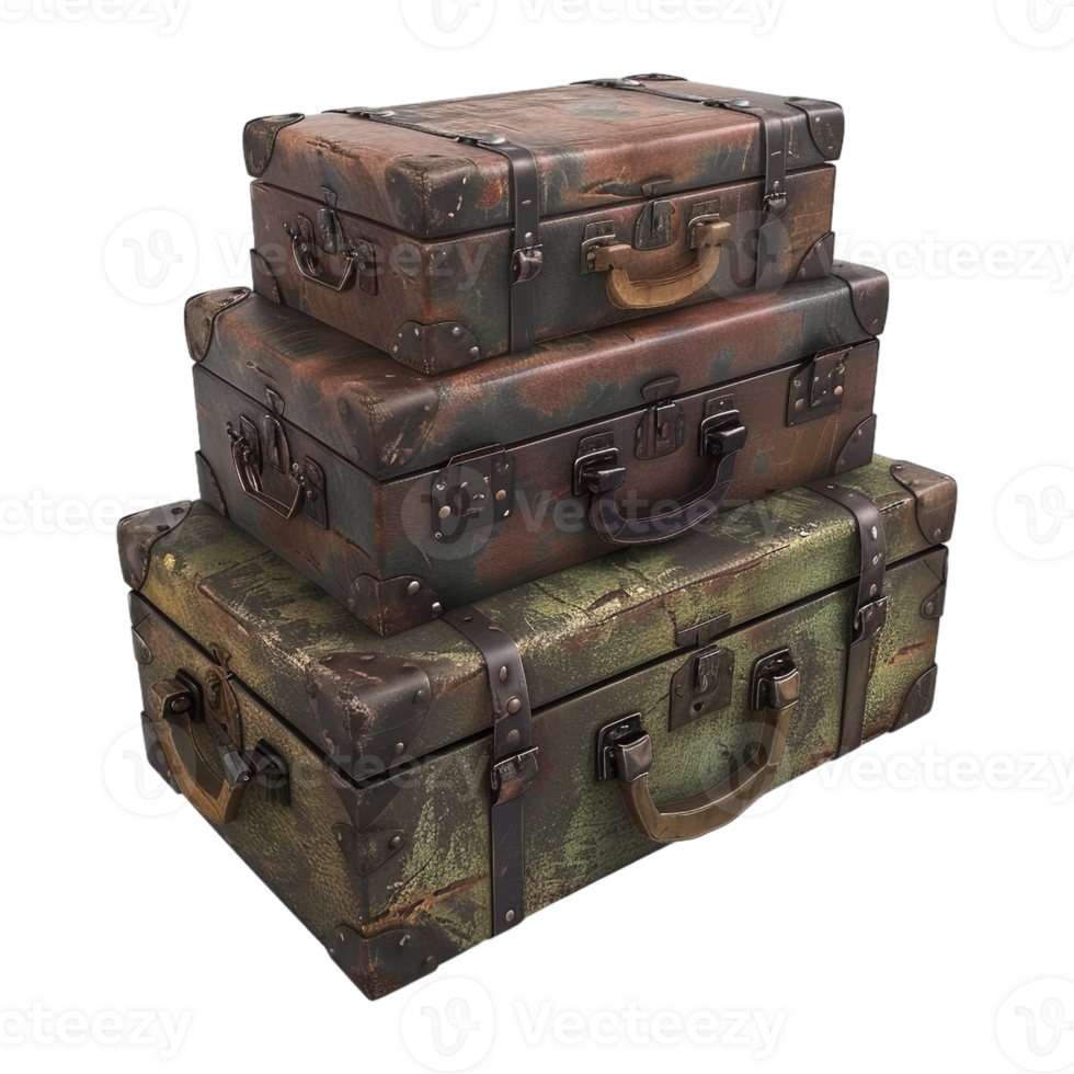 AI generated 3D Rendering of a Vintage Box on Transparent Background - Ai Generated png