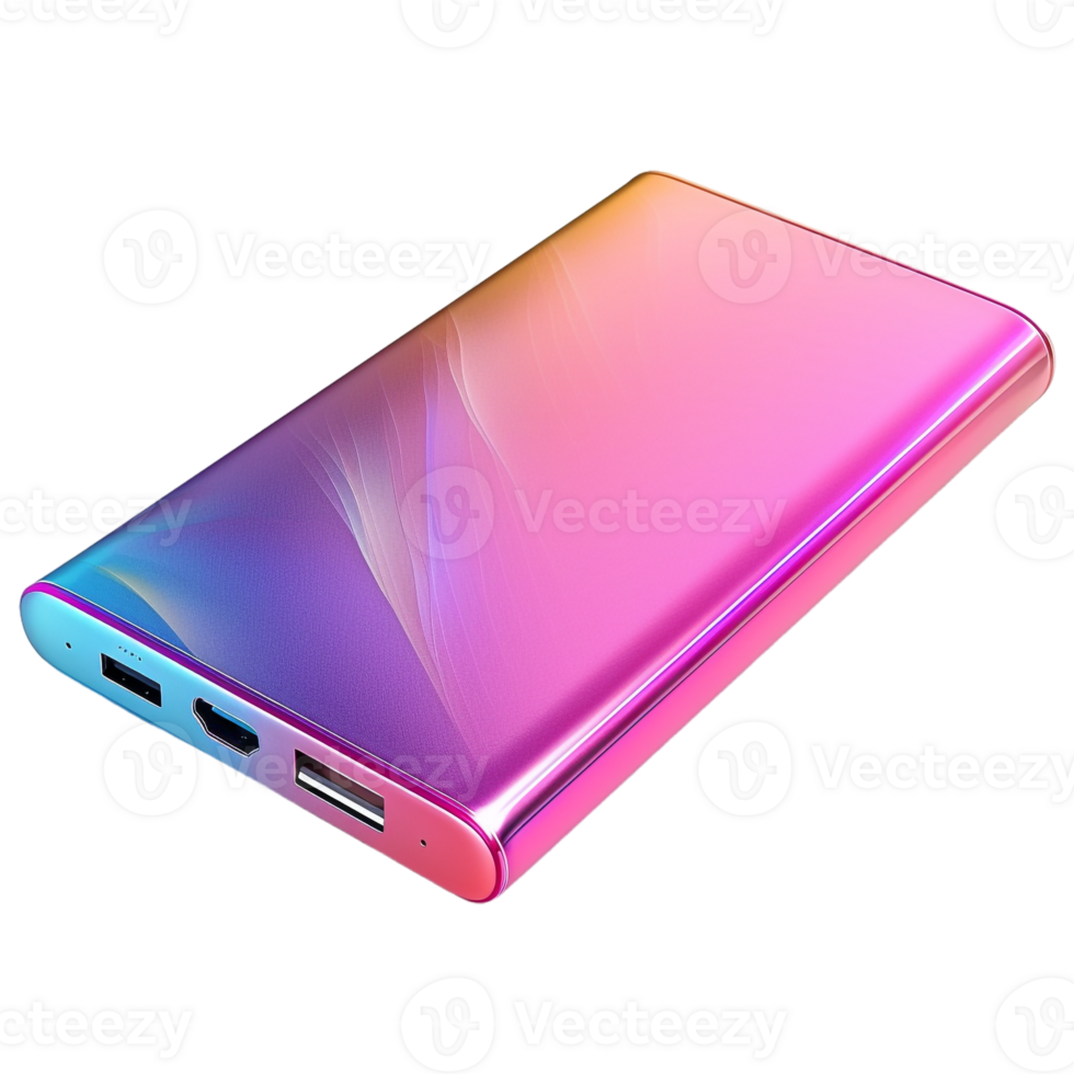 AI generated 3D Rendering of a Colorful Power bank on Transparent Background - Ai Generated png