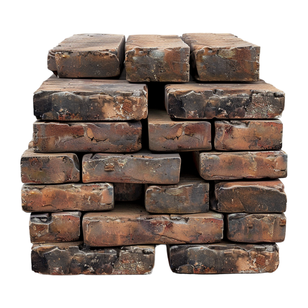 AI generated 3D Rendering of a Old Bricks on Transparent Background - Ai Generated png