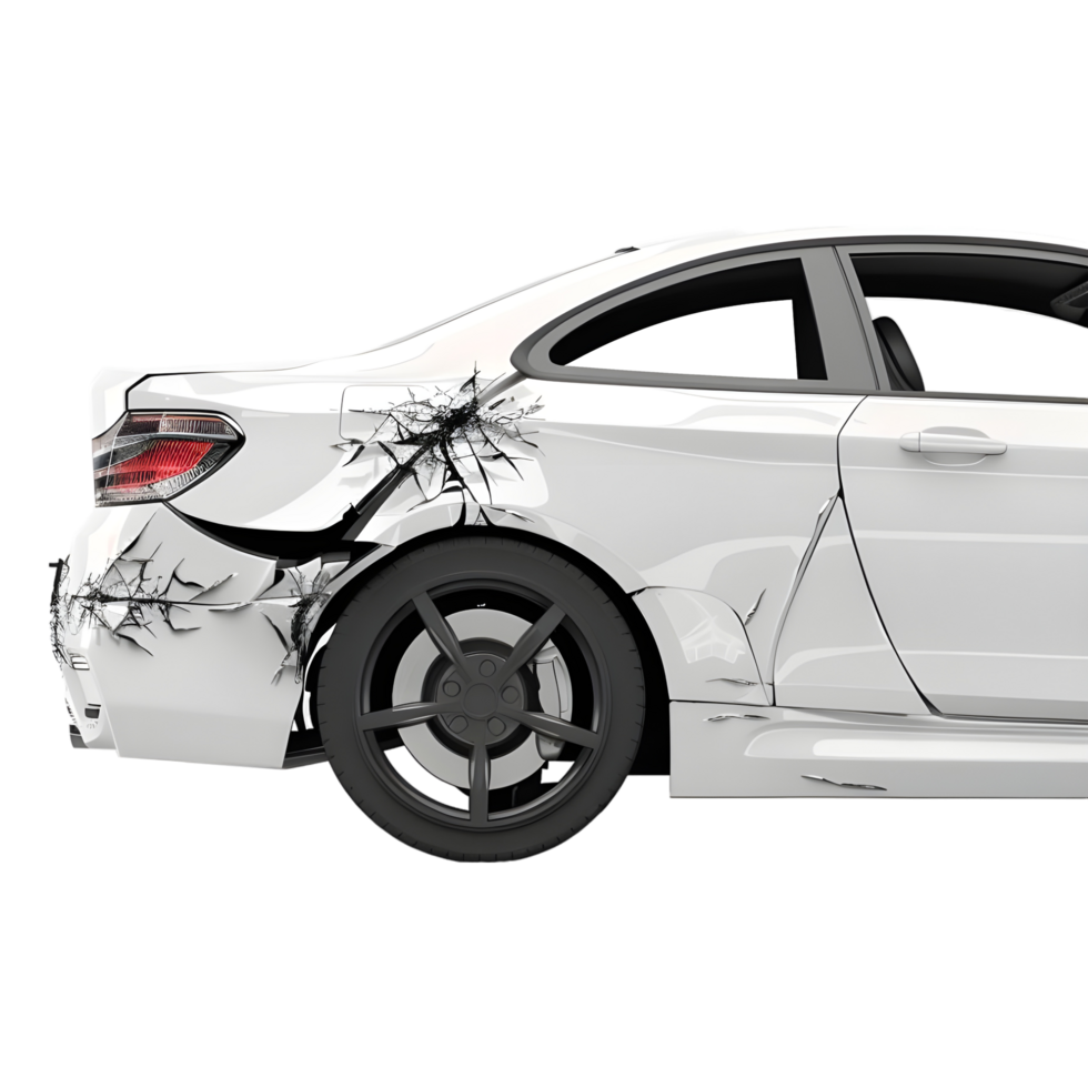 AI generated Damage Accidental Car on Transparent background - Ai Generated png