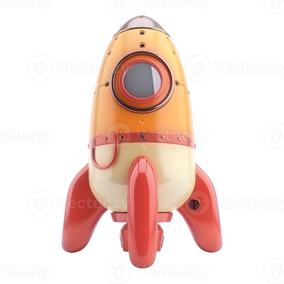 AI generated 3D Rendering of a Space Rocket on Transparent Background - Ai Generated png