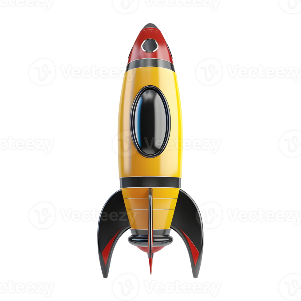 AI generated 3D Rendering of a Space Rocket on Transparent Background - Ai Generated png