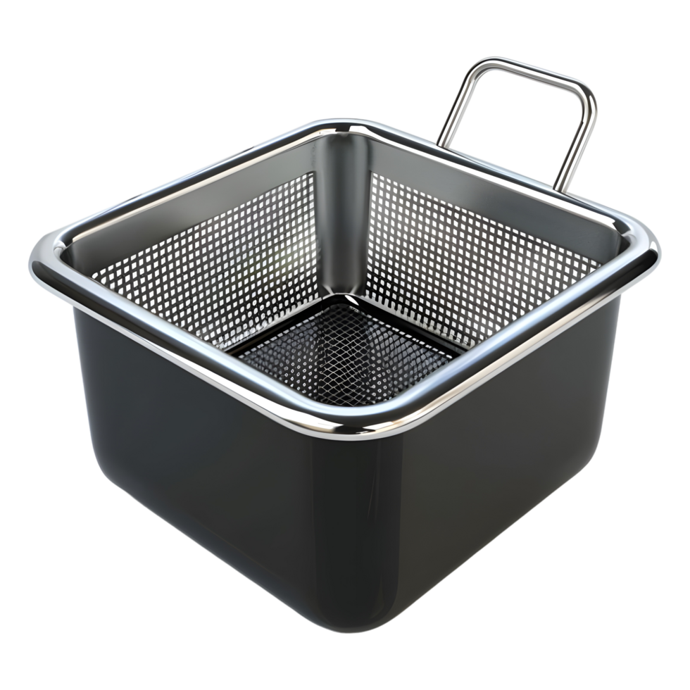 AI generated Steel Empty Basket For Frying Purpose on Transparent background - Ai Generated png