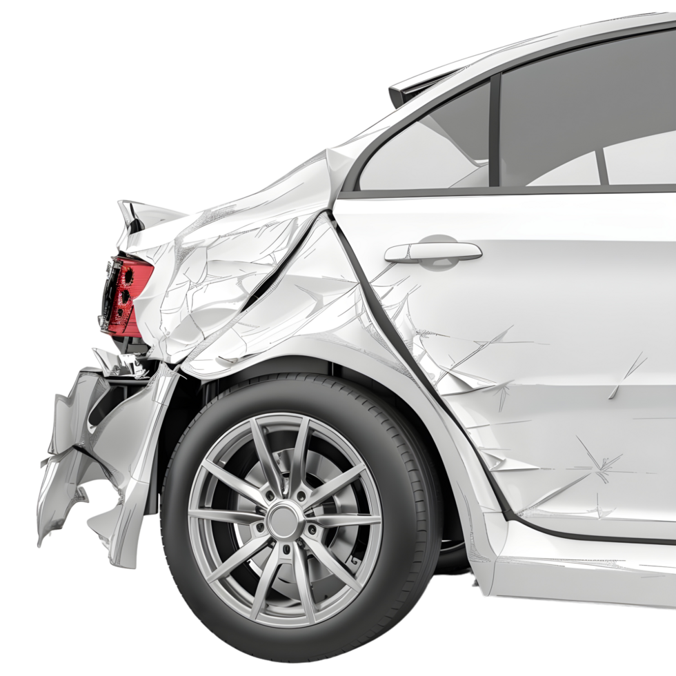 AI generated Damage Accidental Car on Transparent background - Ai Generated png