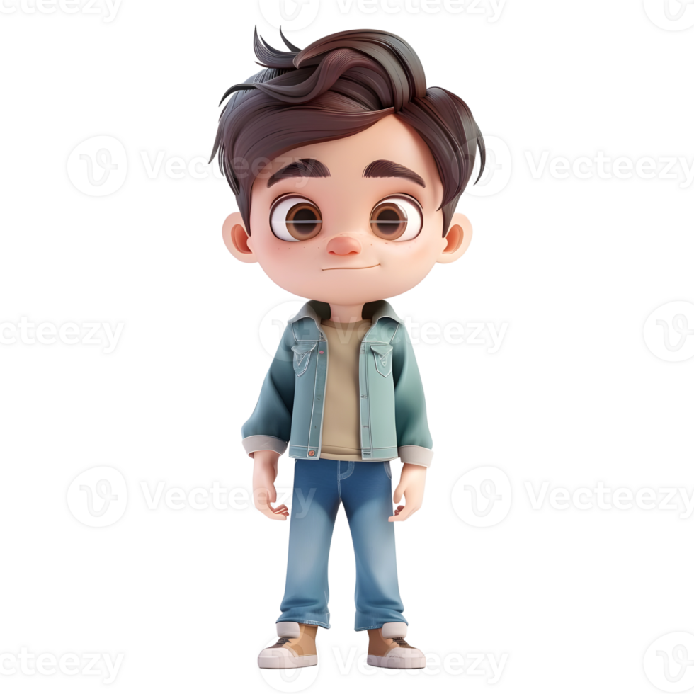 AI generated 3D Rendering of a Toddler Boy Standing and Smiling on Transparent Background - Ai Generated png
