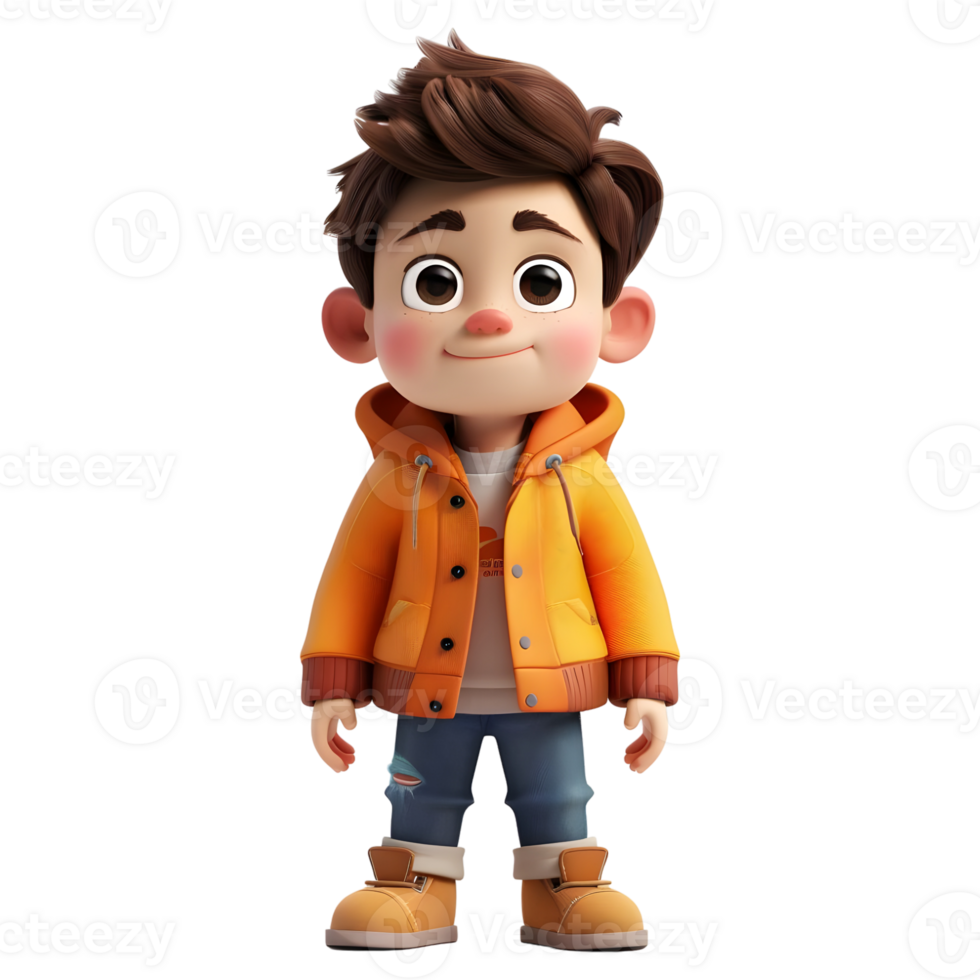AI generated 3D Rendering of a Toddler Boy Standing and Smiling on Transparent Background - Ai Generated png