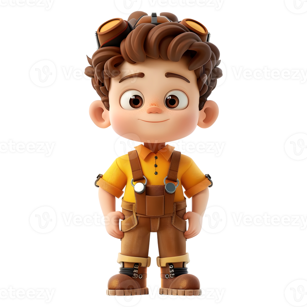 AI generated 3D Rendering of a Toddler Boy Standing and Smiling on Transparent Background - Ai Generated png
