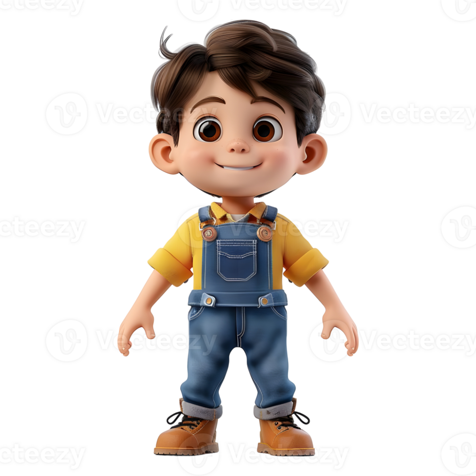 AI generated 3D Rendering of a Toddler Boy Standing and Smiling on Transparent Background - Ai Generated png