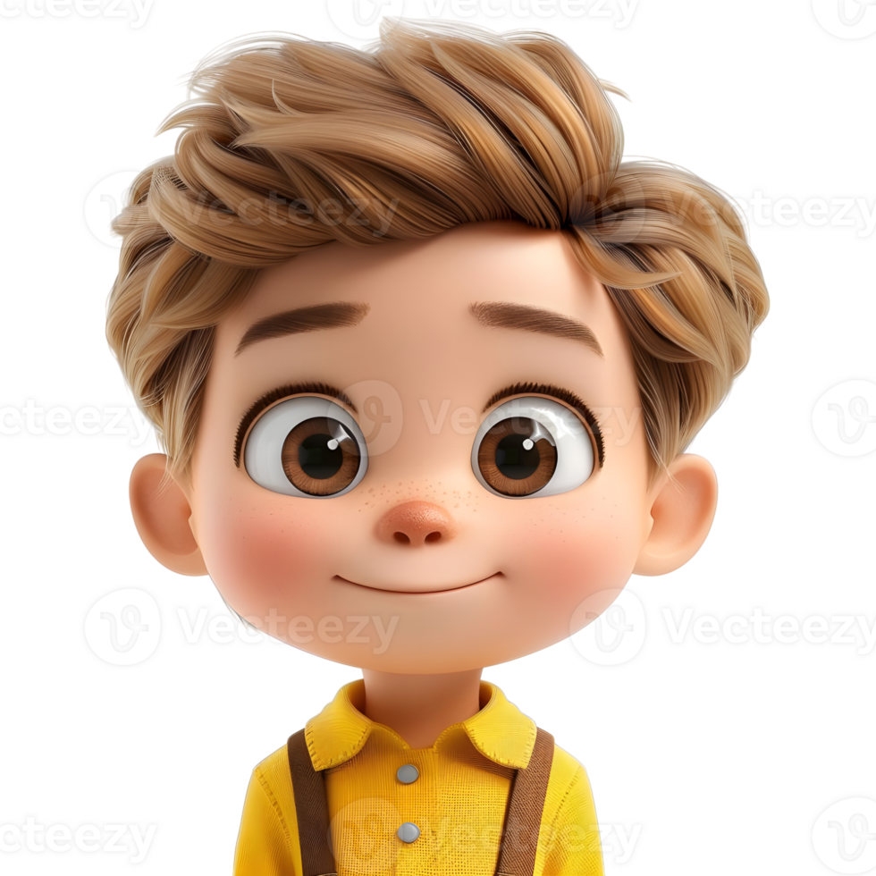 AI generated 3D Rendering of a Toddler Boy Standing and Smiling on Transparent Background - Ai Generated png