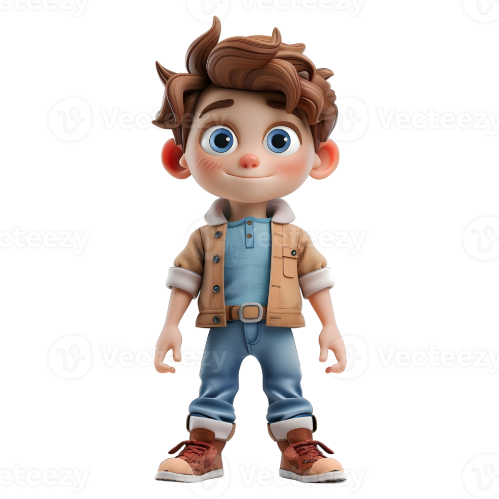 AI generated 3D Rendering of a Toddler Boy Standing and Smiling on Transparent Background - Ai Generated png