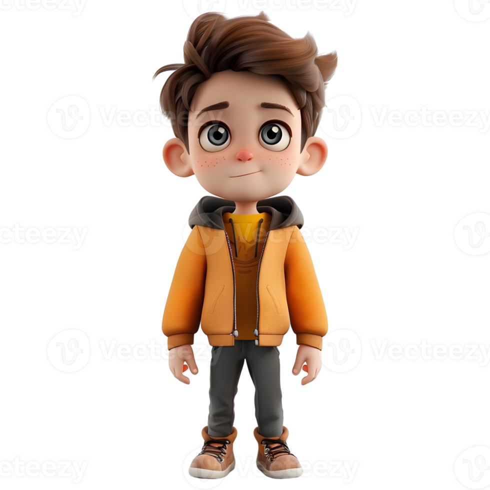 AI generated 3D Rendering of a Toddler Boy Standing and Smiling on Transparent Background - Ai Generated png