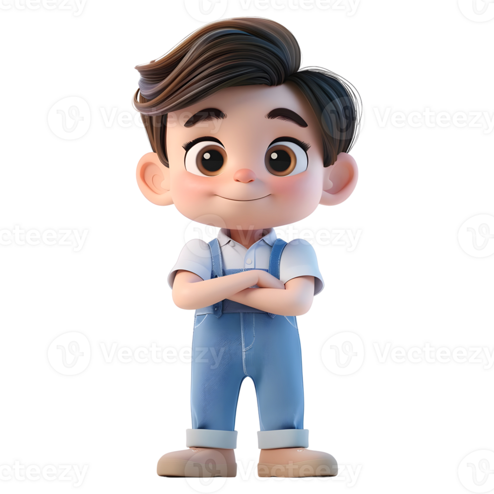 AI generated 3D Rendering of a Toddler Boy Standing and Smiling on Transparent Background - Ai Generated png