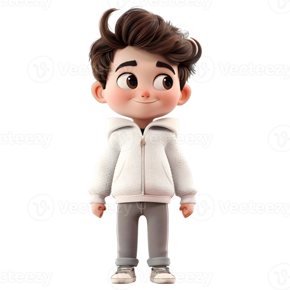 AI generated 3D Rendering of a Toddler Boy Standing and Smiling on Transparent Background - Ai Generated png