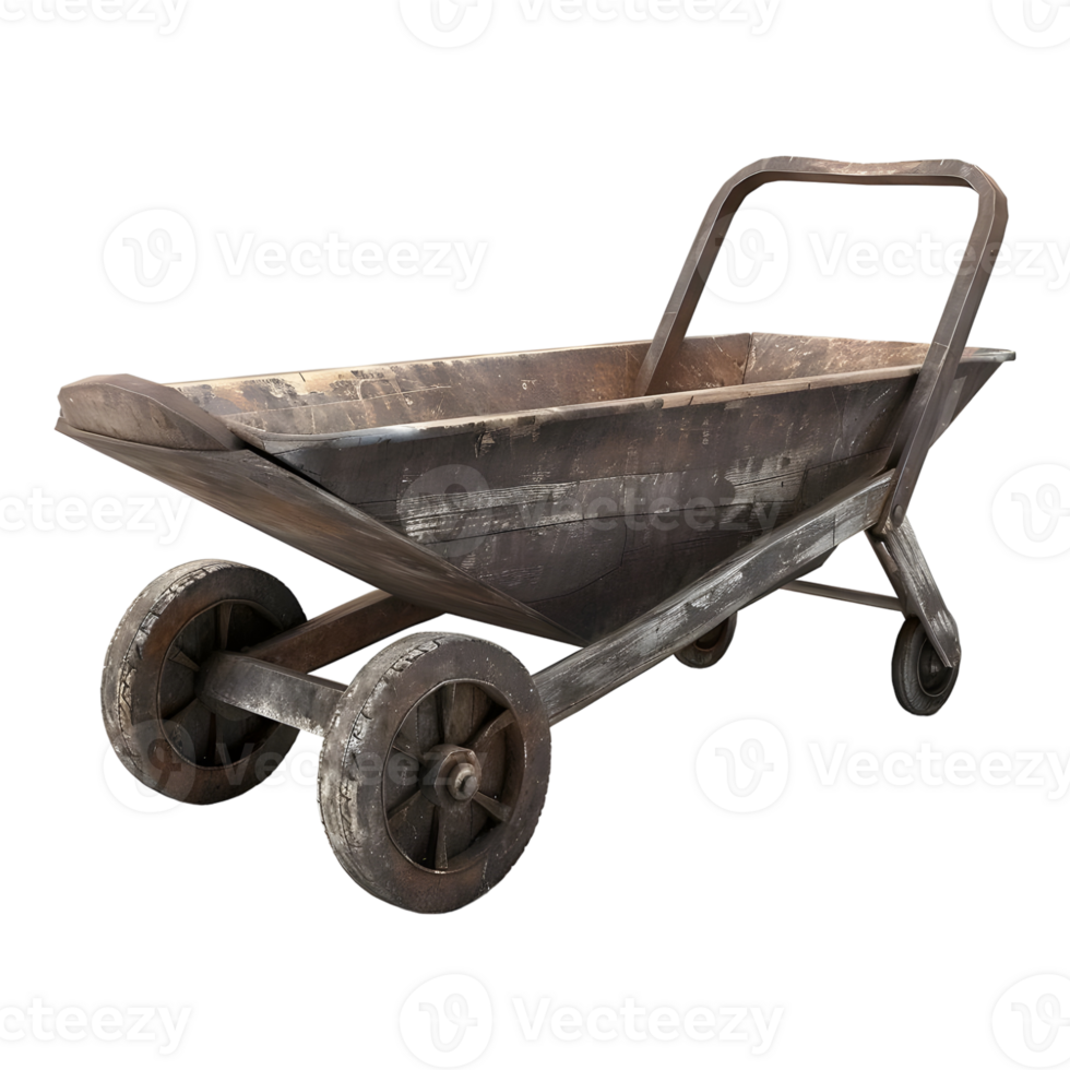AI generated 3D Rendering of a Wheelbarrow on Transparent Background - Ai Generated png