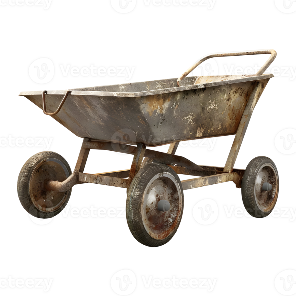 AI generated 3D Rendering of a Wheelbarrow on Transparent Background - Ai Generated png