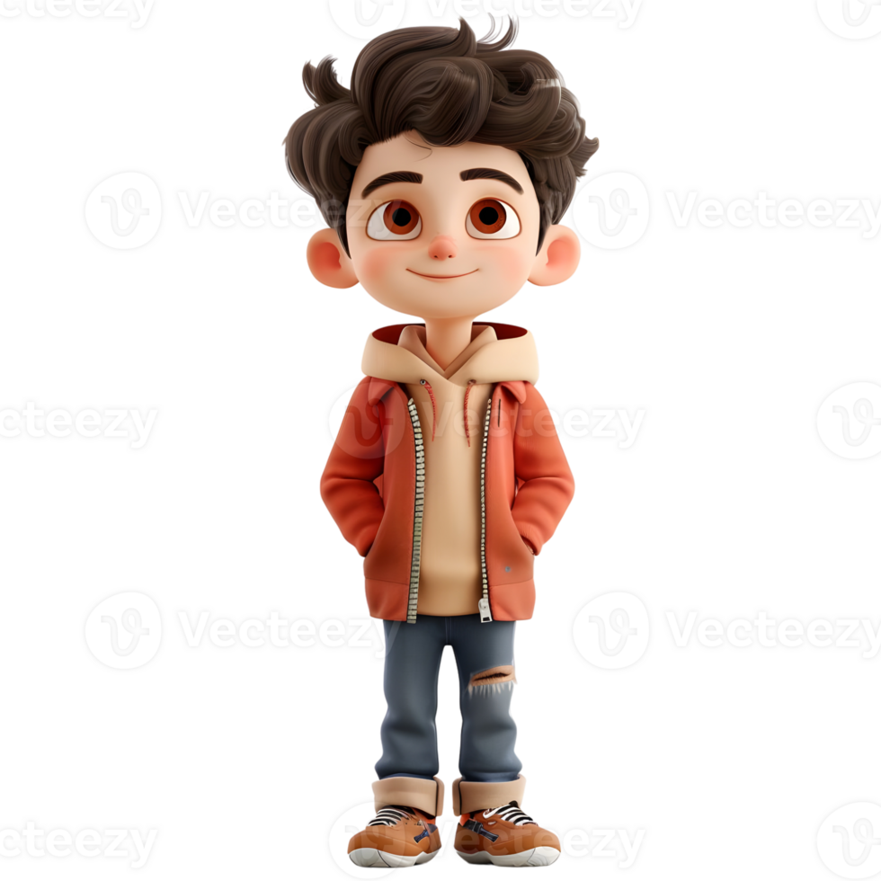 AI generated 3D Rendering of a Toddler Boy Standing and Smiling on Transparent Background - Ai Generated png