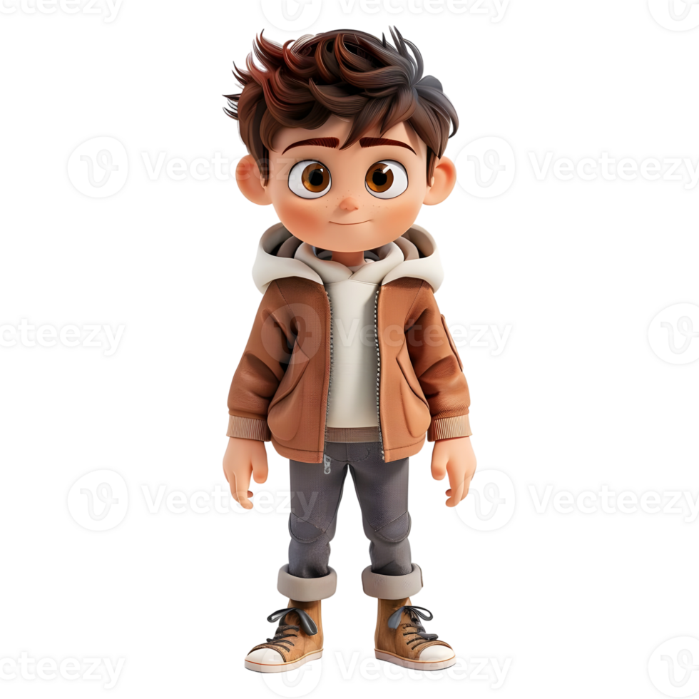 AI generated 3D Rendering of a Toddler Boy Standing and Smiling on Transparent Background - Ai Generated png