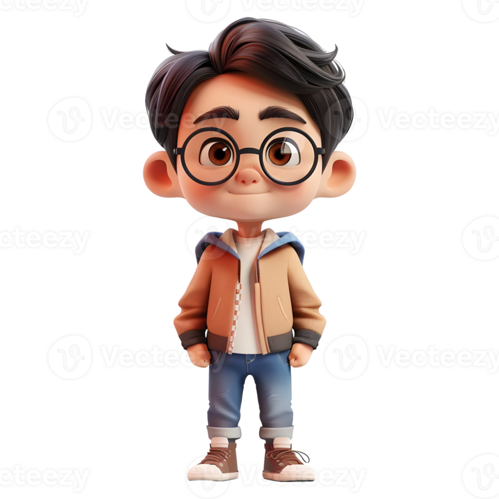 AI generated 3D Rendering of a Toddler Boy Standing and Smiling on Transparent Background - Ai Generated png