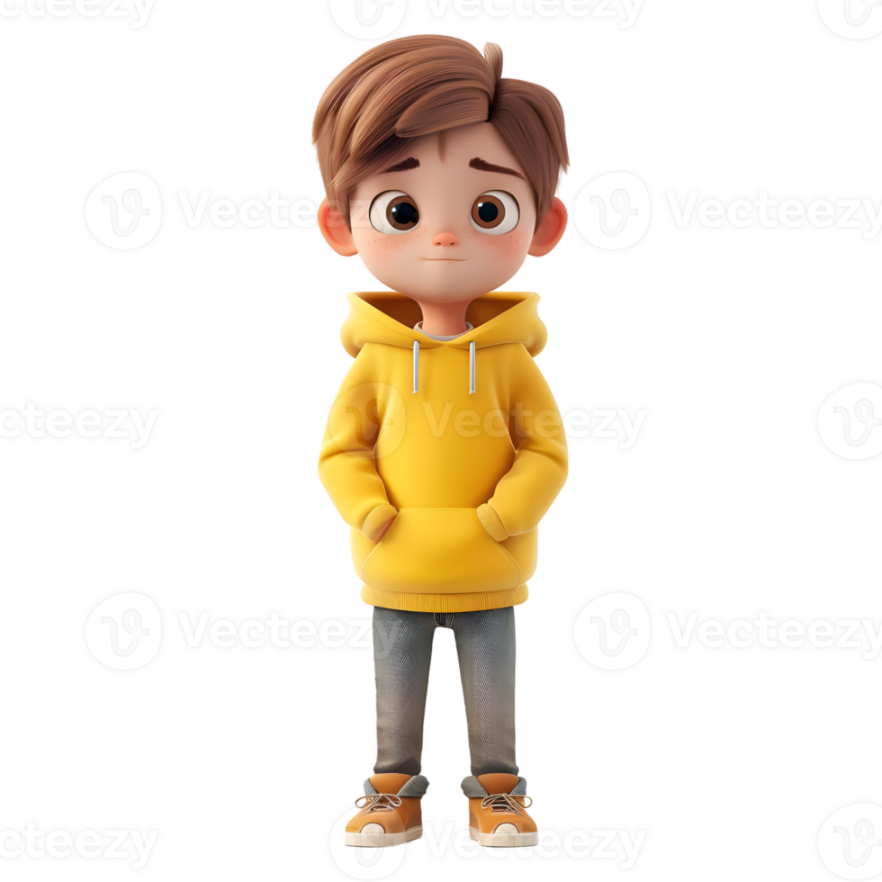 AI generated 3D Rendering of a Toddler Boy Standing and Smiling on Transparent Background - Ai Generated png