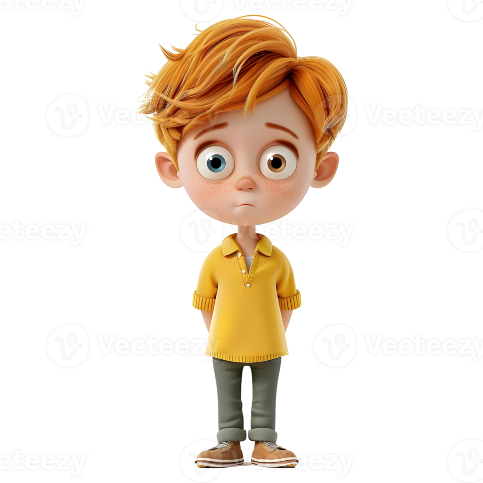 AI generated 3D Rendering of a Toddler Boy Standing and Smiling on Transparent Background - Ai Generated png