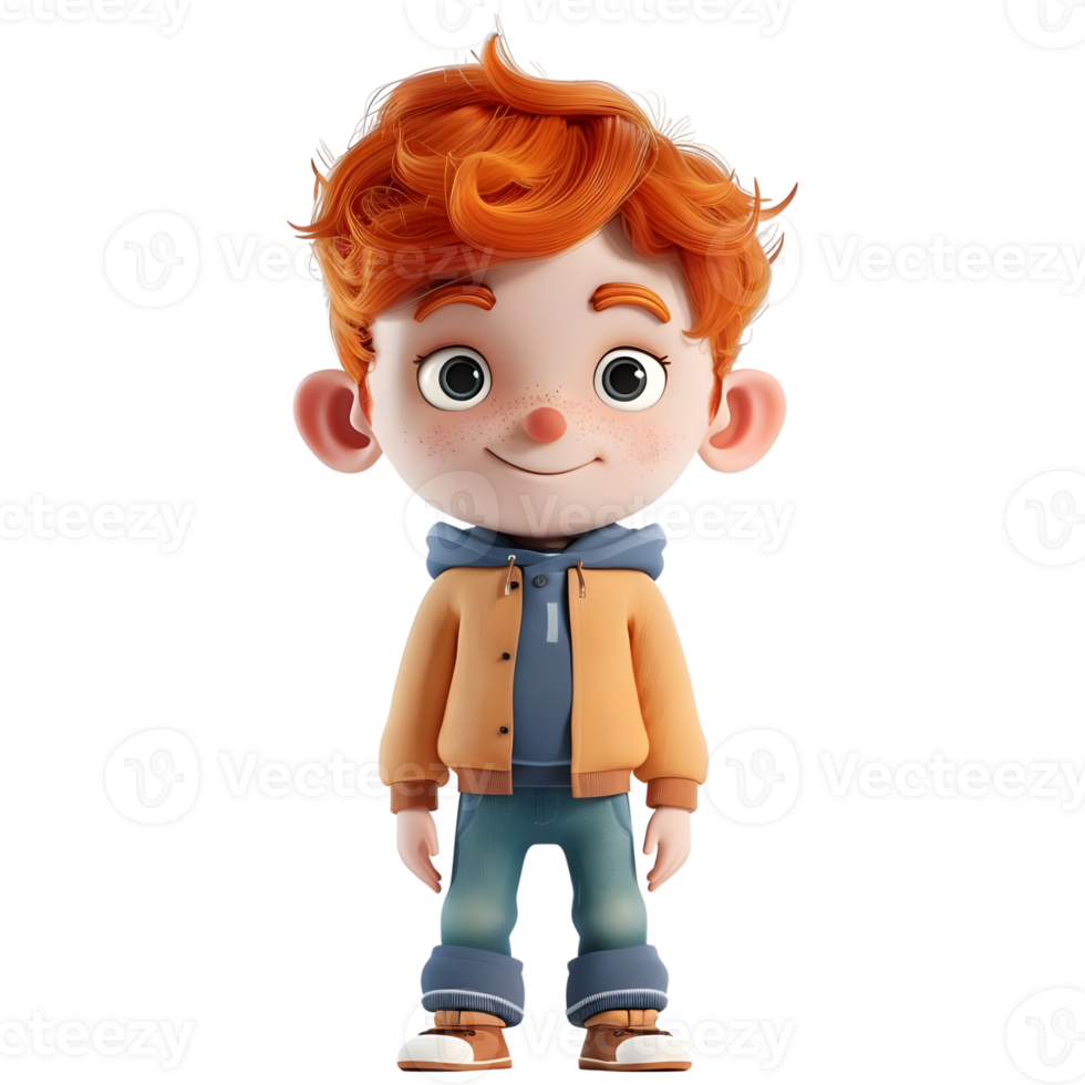 AI generated 3D Rendering of a Toddler Boy Standing and Smiling on Transparent Background - Ai Generated png
