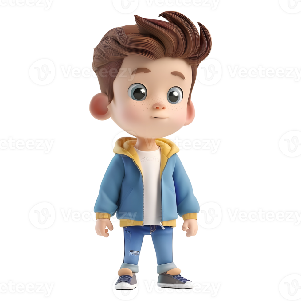 AI generated 3D Rendering of a Toddler Boy Standing and Smiling on Transparent Background - Ai Generated png
