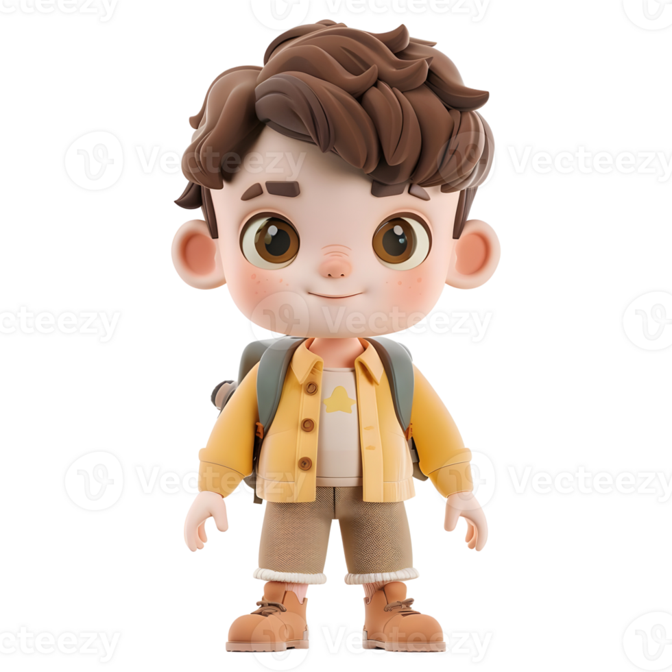 AI generated 3D Rendering of a Toddler Boy Standing and Smiling on Transparent Background - Ai Generated png