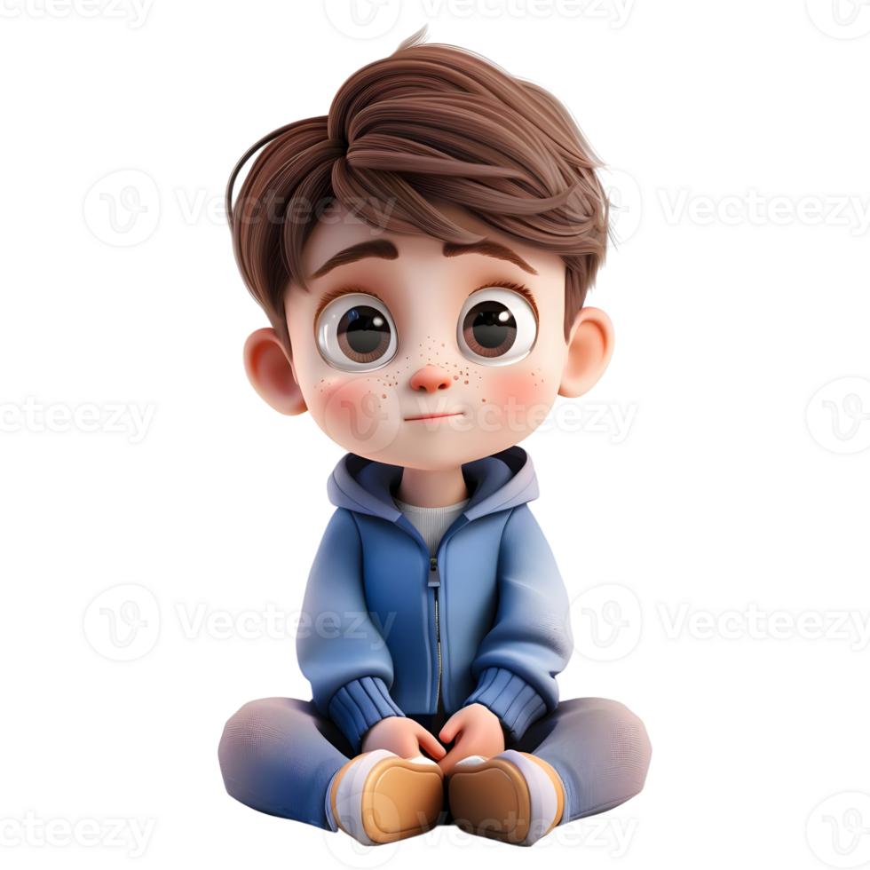 AI generated 3D Rendering of a Toddler Boy Standing and Smiling on Transparent Background - Ai Generated png