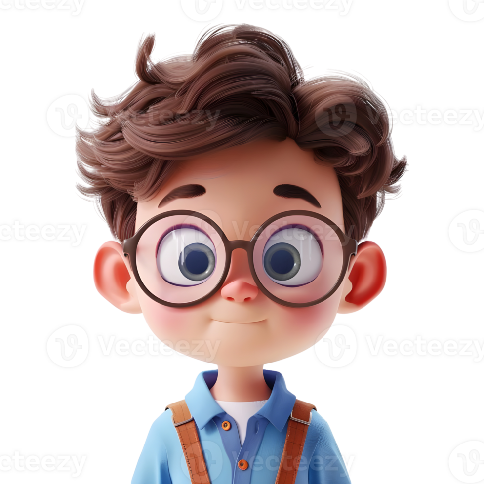 AI generated 3D Rendering of a Toddler Boy Standing and Smiling on Transparent Background - Ai Generated png