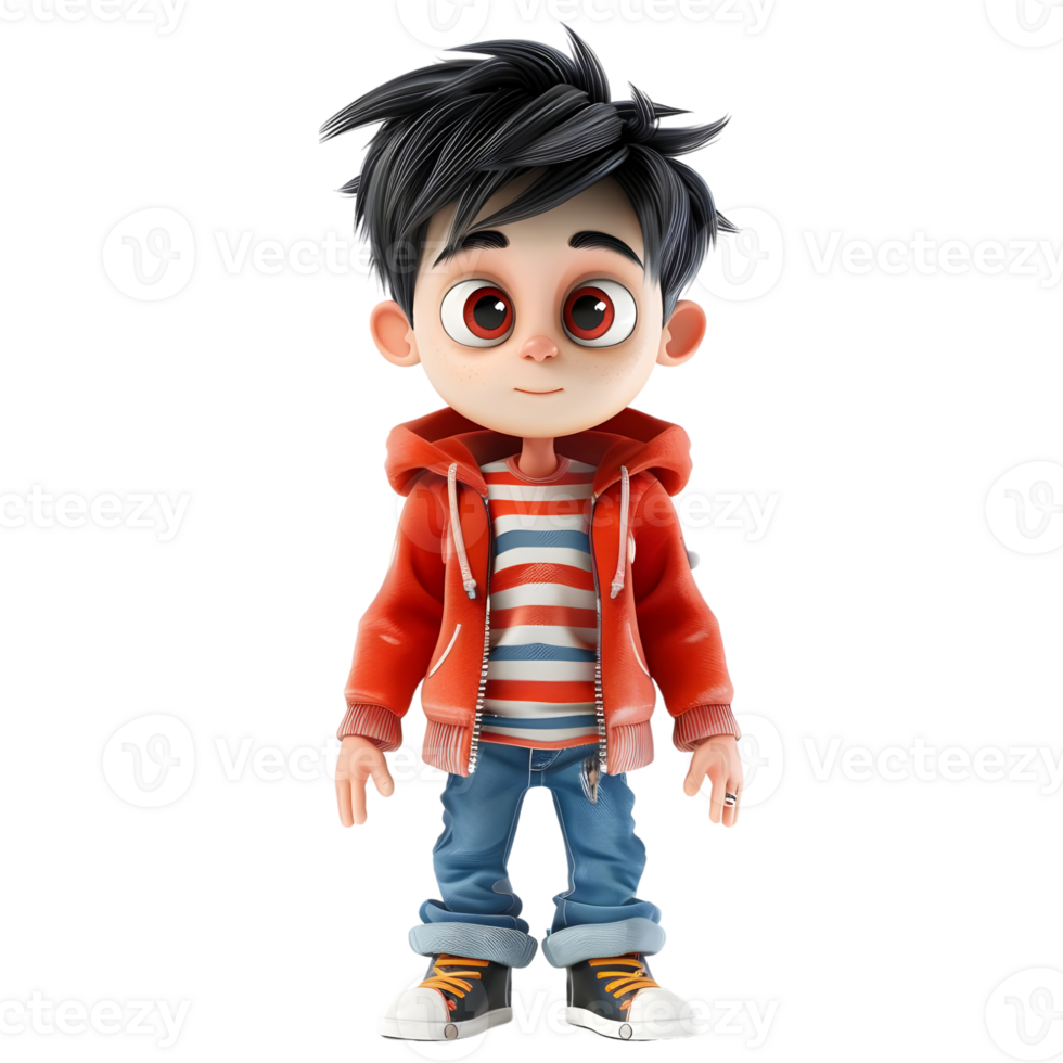 AI generated 3D Rendering of a Toddler Boy Standing and Smiling on Transparent Background - Ai Generated png