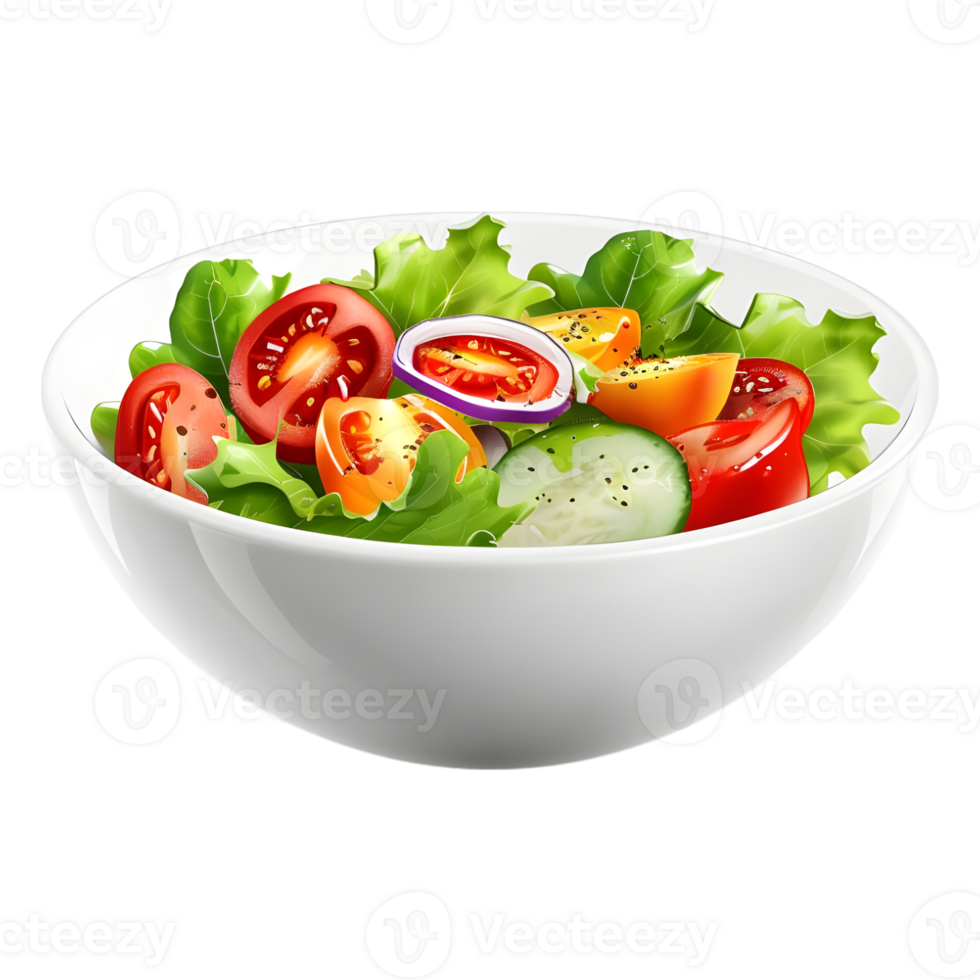 AI generated 3D Rendering of a Mix Salad in a Bowl on Transparent Background - Ai Generated png