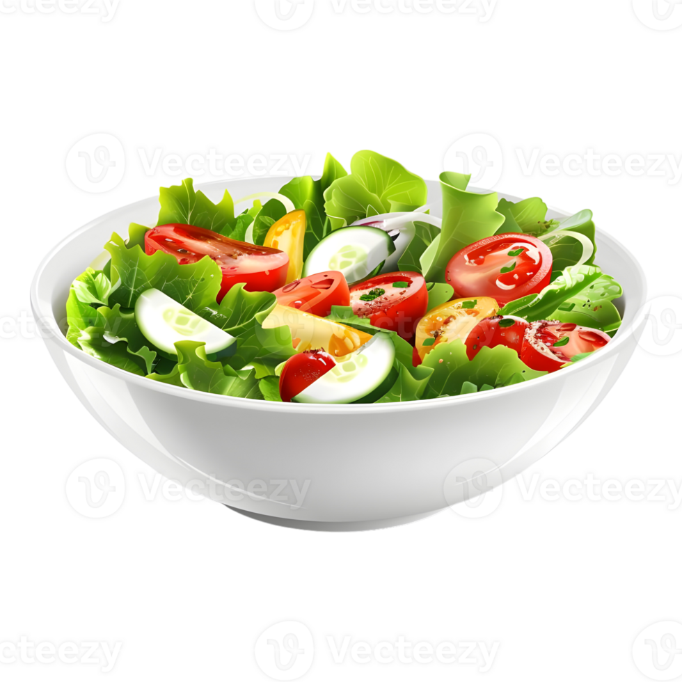 AI generated 3D Rendering of a Mix Salad in a Bowl on Transparent Background - Ai Generated png