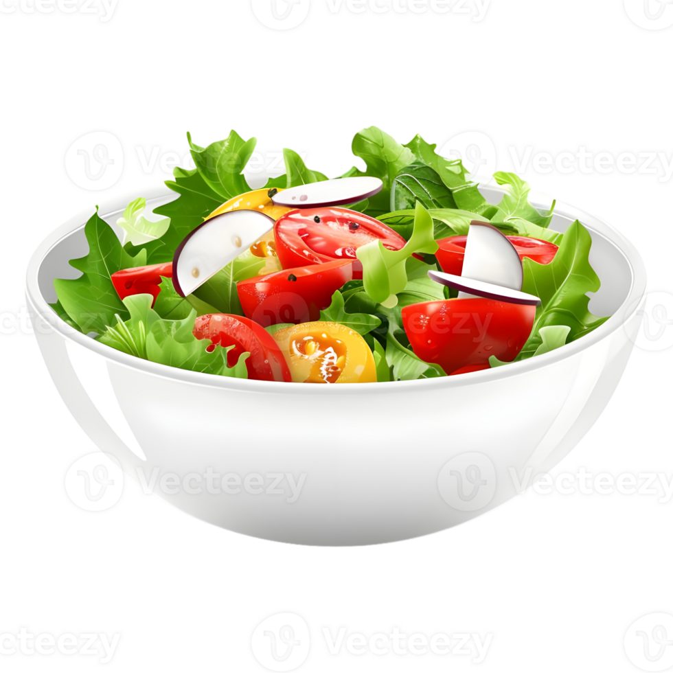 AI generated 3D Rendering of a Mix Salad in a Bowl on Transparent Background - Ai Generated png