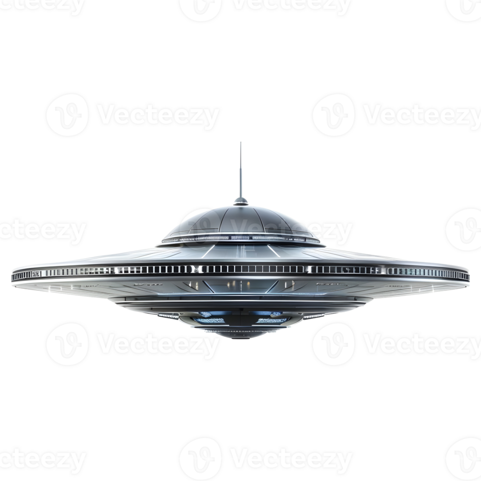 AI generated 3D Rendering of a UFO Ship on Transparent Background - Ai Generated png