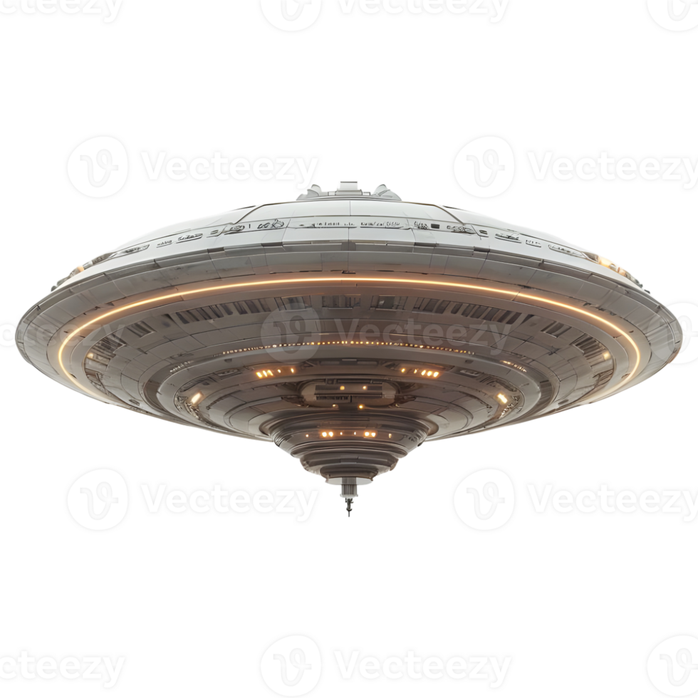 AI generated 3D Rendering of a UFO Ship on Transparent Background - Ai Generated png