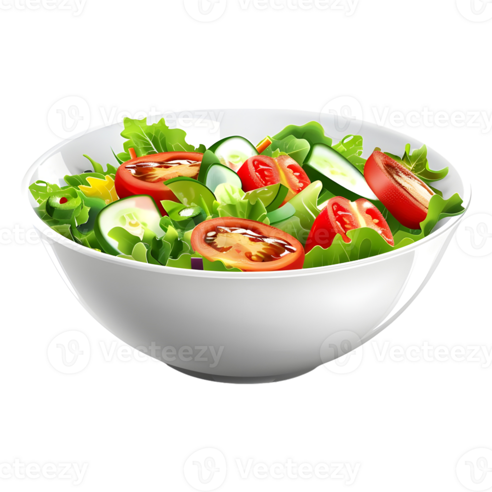 AI generated 3D Rendering of a Mix Salad in a Bowl on Transparent Background - Ai Generated png