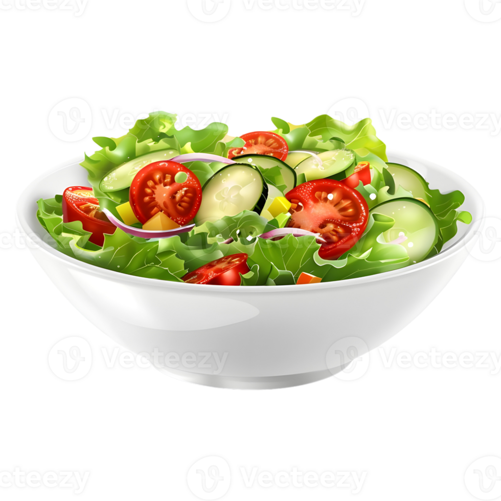 AI generated 3D Rendering of a Mix Salad in a Bowl on Transparent Background - Ai Generated png
