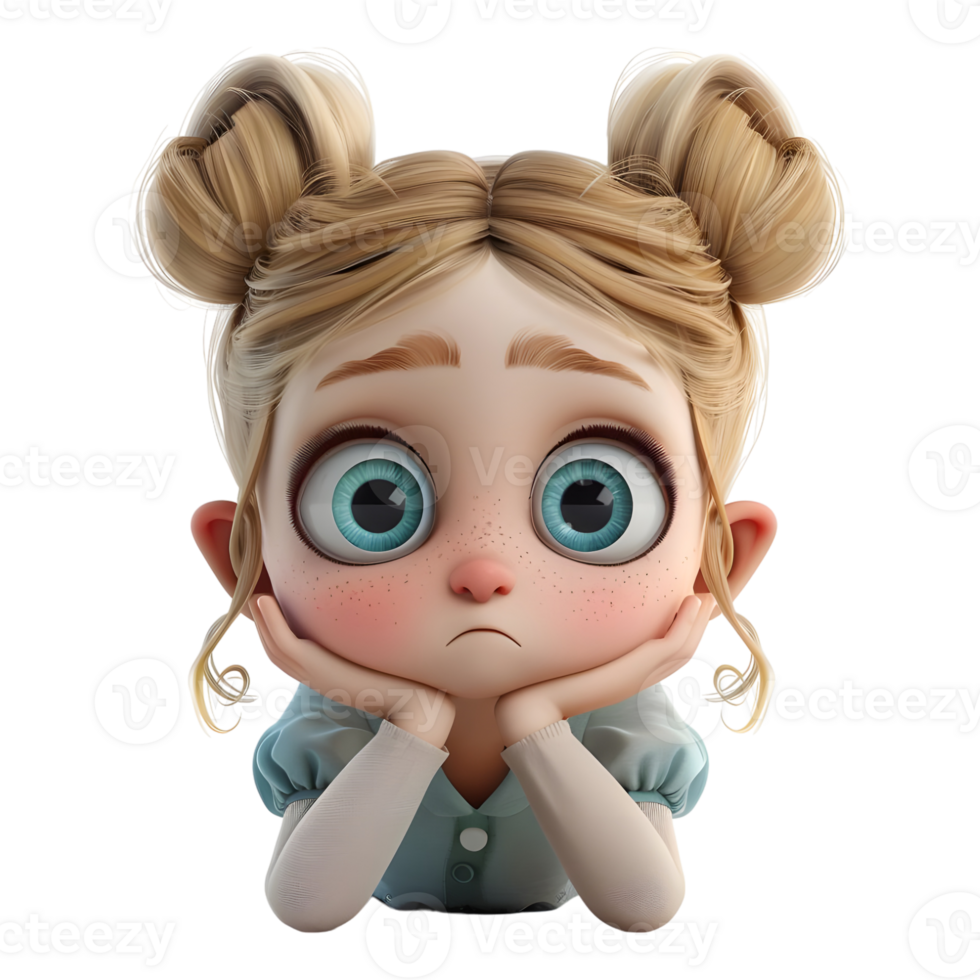 AI generated 3D Rendering of a Toddler Girl Standing and Smiling on Transparent Background - Ai Generated png