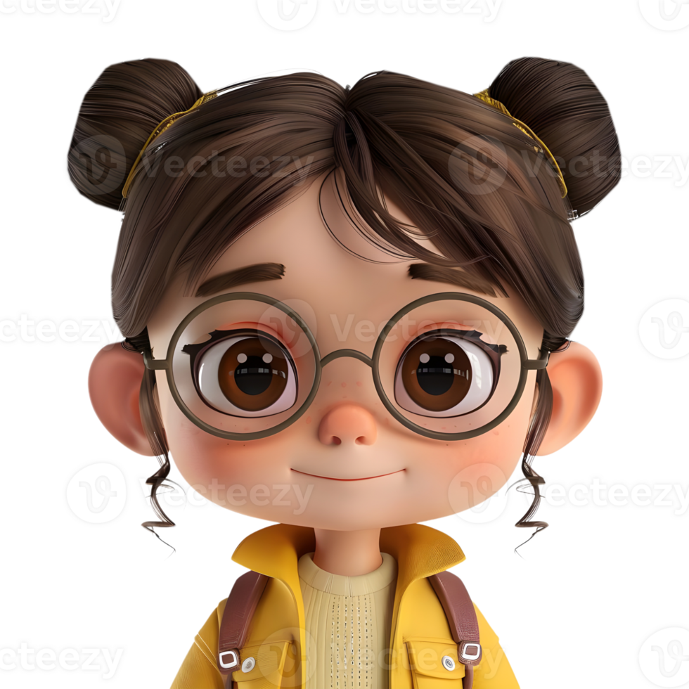 AI generated 3D Rendering of a Toddler Girl Standing and Smiling on Transparent Background - Ai Generated png
