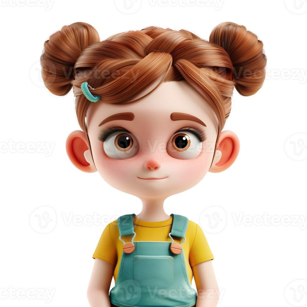 AI generated 3D Rendering of a Toddler Girl Standing and Smiling on Transparent Background - Ai Generated png